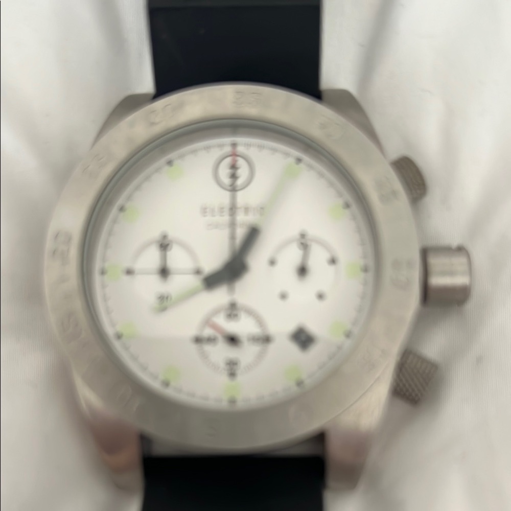 Men's Black and Silver Watch - Picture 2 of 2